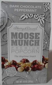 harry & david moose munch premium popcorn dark chocolate peppermint – 10 oz box