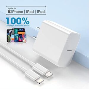 [Apple MFI Certified] iPhone Charger Apple Block USB C Fast Wall Plug with 6ft USB C to Lightning Cable for iPhone13/14/14 plus/12/pro/pro max/11/Air pods pro/iPad air 3/min4 (White, 1 Pack)