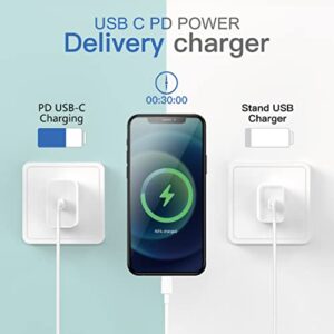 [Apple MFI Certified] iPhone Charger Apple Block USB C Fast Wall Plug with 6ft USB C to Lightning Cable for iPhone13/14/14 plus/12/pro/pro max/11/Air pods pro/iPad air 3/min4 (White, 1 Pack)