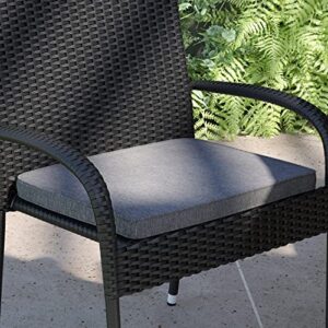 flash furniture all- weather polyester fabric patio chair cushion, 1 pack, gray