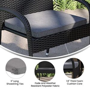 Flash Furniture All- Weather Polyester Fabric Patio Chair Cushion, 1 Pack, Gray