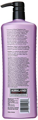 Kirkland Signature Professional Salon Formula Moisture Shampoo, 33.8 Fl. Oz. (Pack of 2, Total 67.6 Fl.Oz, Each 33.8 Fl. Oz.)
