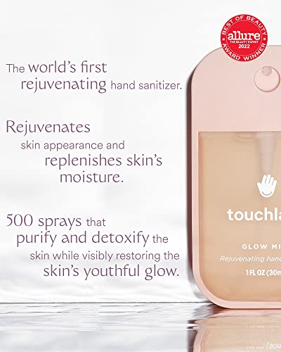 Touchland Glow Mist Rejuvenating Hand Sanitizer | Rosewater Scented | 500-Sprays each, 1FL OZ (Set of 1)