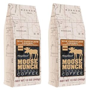 moose munch gourmet ground coffee by harry & david, 2/12 oz bags (milk chocolate caramel)