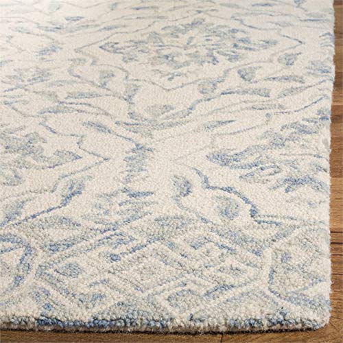 SAFAVIEH Dip Dye Collection 8' x 10' Light Blue/Ivory DDY901L Handmade Premium Wool Area Rug