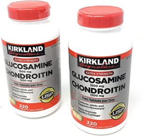 tzwk kirkland signature extra strength glucosamine 1500mg/chondroitin 1200mg sulfate 220 tablets (pack of 2)
