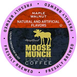 moose munch coffee in single serve cups for use with all keurig k-cups brewers 36 count (maple walnut)