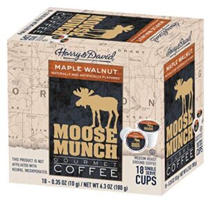 Moose Munch Coffee in Single Serve Cups for use with all Keurig K-Cups Brewers 36 Count (Maple Walnut)