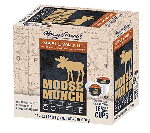 Moose Munch Coffee in Single Serve Cups for use with all Keurig K-Cups Brewers 36 Count (Maple Walnut)