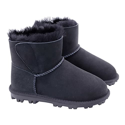 Kirkland Signature Womens Shearling Short Shearling Boots Black 8 Medium (B,M)