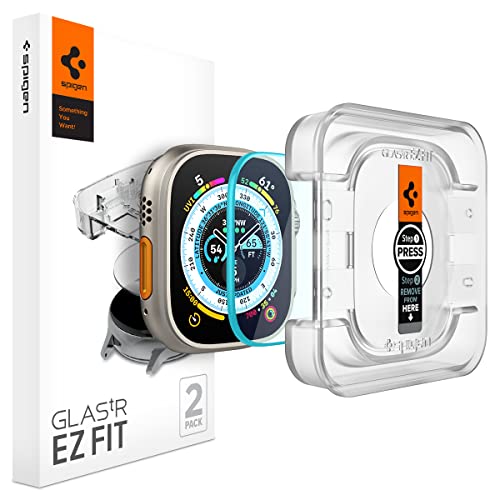 Spigen Tempered Glass Screen Protector [GlasTR EZ FIT] designed for Apple Watch Ultra (49mm) - 2 Pack