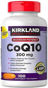 kirkland signature coq10 300mg 100 softgels-supplementing with coq10 supports heart and antioxidant health and may help support healthy aging