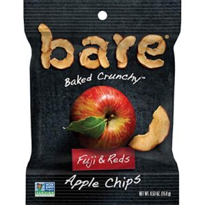 bare baked crunchy apple fruit snack pack, gluten free snacks, fujis & reds, 0.53 ounce (pack of 16)