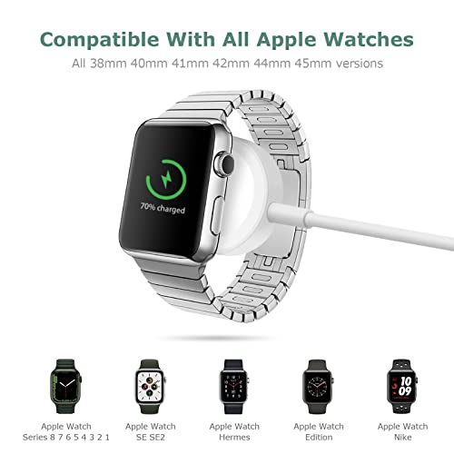 Upgrade Watch Charger 5.0 ft /1.5 m for iWatch Portable Wireless Charging Cable Compatible with Apple Watch Series SE/8/7/6/5/4/3/2/1