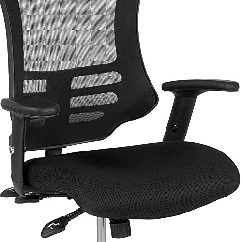 Flash Furniture High Back Black Mesh Multifunction Executive Swivel Ergonomic Office Chair with Molded Foam Seat and Adjustable Arms