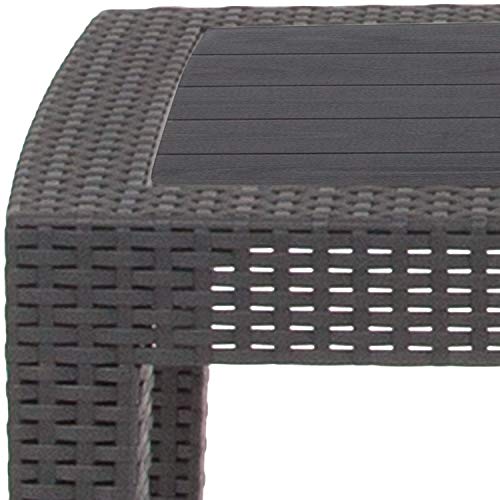 Flash Furniture Dark Gray Faux Rattan Coffee Table