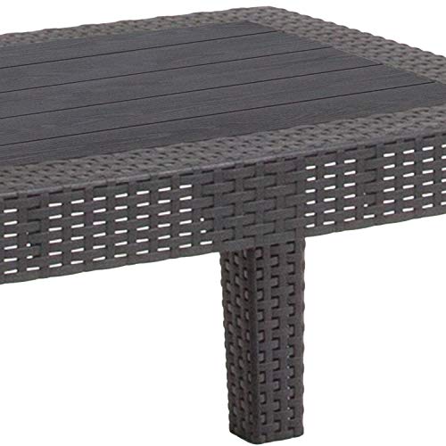 Flash Furniture Dark Gray Faux Rattan Coffee Table