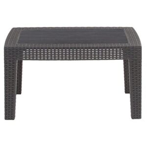 Flash Furniture Dark Gray Faux Rattan Coffee Table