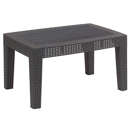 Flash Furniture Dark Gray Faux Rattan Coffee Table