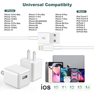 iPhone Charger,Cube Apple Charger iPhone[Apple MFi Certified]2Pack 6FT Lightning Cable Quick Fast Charging Cord USB Wall Chargers Travel Plug Adapter for iPhone 13/12/11/10/X/8 Plus/XR/XS Max/SE/iPad