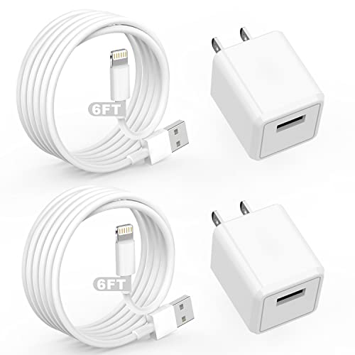 iPhone Charger,Cube Apple Charger iPhone[Apple MFi Certified]2Pack 6FT Lightning Cable Quick Fast Charging Cord USB Wall Chargers Travel Plug Adapter for iPhone 13/12/11/10/X/8 Plus/XR/XS Max/SE/iPad