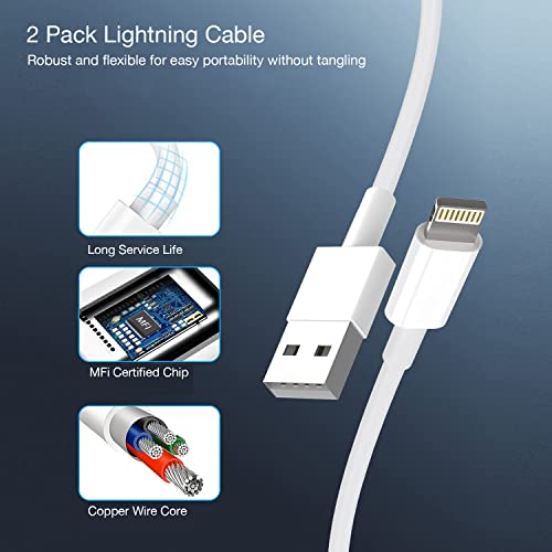 iPhone Charger,Cube Apple Charger iPhone[Apple MFi Certified]2Pack 6FT Lightning Cable Quick Fast Charging Cord USB Wall Chargers Travel Plug Adapter for iPhone 13/12/11/10/X/8 Plus/XR/XS Max/SE/iPad