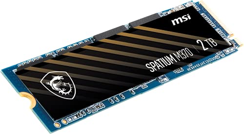 MSI SPATIUM M370 NVMe M.2 2TB Internal SSD PCIe Gen4 NVMe 1.3 3D NAND 1600 TBW