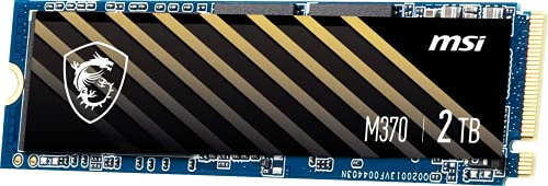 MSI SPATIUM M370 NVMe M.2 2TB Internal SSD PCIe Gen4 NVMe 1.3 3D NAND 1600 TBW