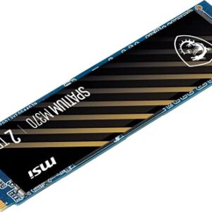 MSI SPATIUM M370 NVMe M.2 2TB Internal SSD PCIe Gen4 NVMe 1.3 3D NAND 1600 TBW