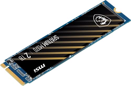 MSI SPATIUM M370 NVMe M.2 2TB Internal SSD PCIe Gen4 NVMe 1.3 3D NAND 1600 TBW