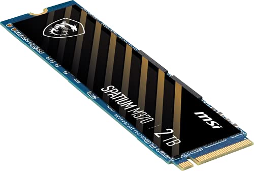 MSI SPATIUM M370 NVMe M.2 2TB Internal SSD PCIe Gen4 NVMe 1.3 3D NAND 1600 TBW