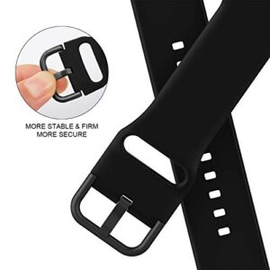 Sport Band Compatible with Apple Watch Bands 49mm 45mm 44mm 42mm, Soft Silicone Wristbands Replacement Strap with Classic Clasp for iWatch Series SE 8 7 6 5 4 3 2 1 Ultra for Women Men, Black