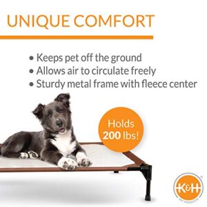 K&H Pet Products Self-Warming Pet Cot Elevated Dog Bed Cot - Chocolate/Fleece, Large 30 X 42 X 7 Inches