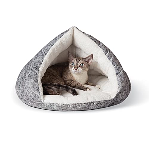 K&H PET PRODUCTS Self-Warming Hut Pet Bed Gray Small 18 X 19 Inches