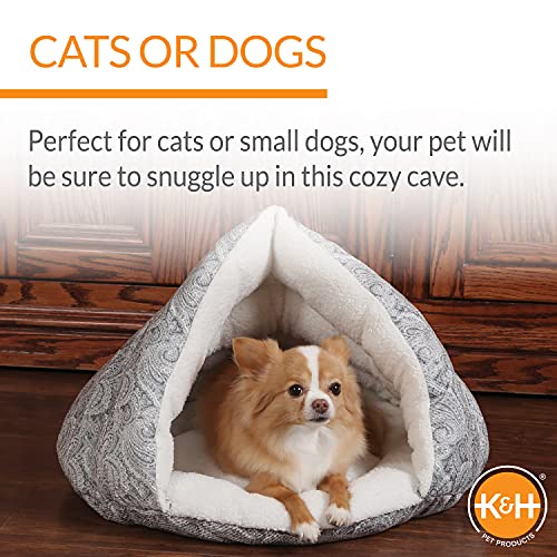 K&H PET PRODUCTS Self-Warming Hut Pet Bed Gray Small 18 X 19 Inches