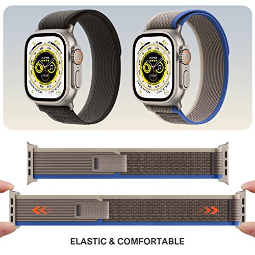 2 Pack Trail Loop Compatible with Apple Watch Ultra Band 49mm 45mm 44mm 42mm Men Women, Soft Nylon Sport Loop Bands Braided Replacement Strap for Apple Watch Ultra iWatch Series 8 7 SE 6 5 4 3 2 1