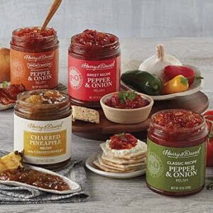 Al Amin Foods Harry and David sweet recipe pepper and onion relish 2 glass jars net wt 10 oz (283g) Red