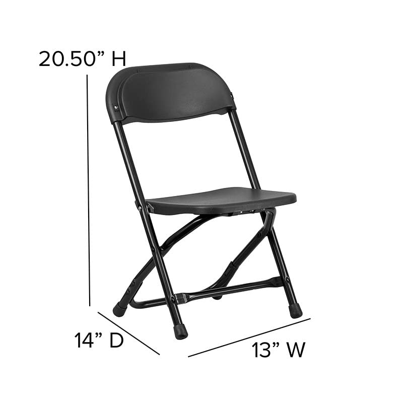 Flash Furniture 2 Pack Kids Black Plastic Folding Chair