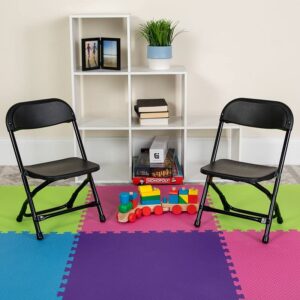 Flash Furniture 2 Pack Kids Black Plastic Folding Chair