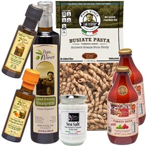 papa vince italian food gift basket gourmet – made in small batches from locally grown organic ingredients by our family in sicily, italy
