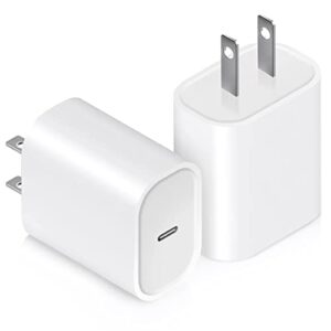 for iphone charger usb-c power adapter : 20w 2 packs usb c wall charger, fast charging type c chargers block compatible with iphone 14/13/12/11/ipad/ipad pro