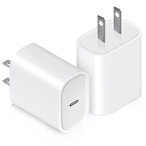 for iPhone Charger USB-C Power Adapter : 20W 2 Packs USB C Wall Charger, Fast Charging Type C Chargers Block Compatible with iPhone 14/13/12/11/Ipad/Ipad Pro