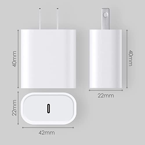 for iPhone Charger USB-C Power Adapter : 20W 2 Packs USB C Wall Charger, Fast Charging Type C Chargers Block Compatible with iPhone 14/13/12/11/Ipad/Ipad Pro