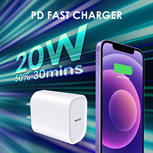 for iPhone Charger USB-C Power Adapter : 20W 2 Packs USB C Wall Charger, Fast Charging Type C Chargers Block Compatible with iPhone 14/13/12/11/Ipad/Ipad Pro