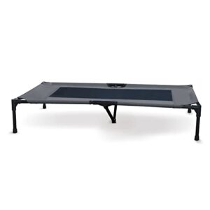 k&h pet products elevated cooling outdoor dog bed portable raised dog cot charcoal/black x-large 32 x 50 x 9 inches