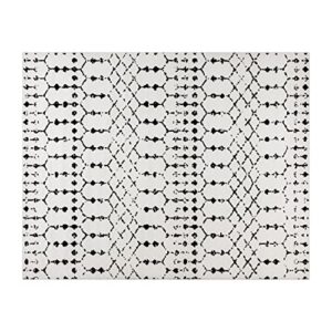 flash furniture geometric bohemian low pile rug – 8′ x 10′ – ivory/black
