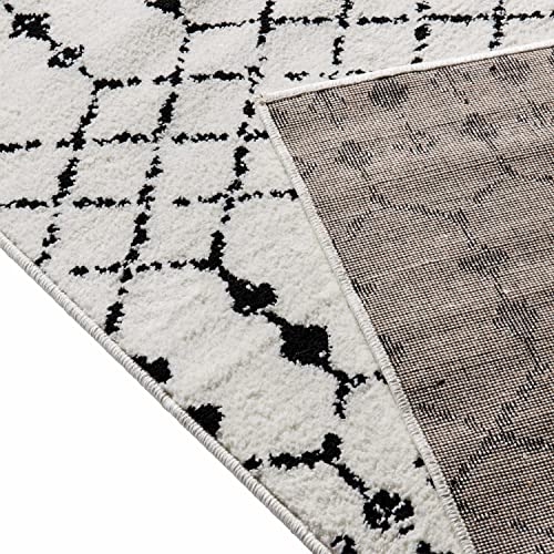 Flash Furniture Geometric Bohemian Low Pile Rug - 8' x 10' - Ivory/Black