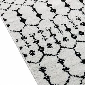 Flash Furniture Geometric Bohemian Low Pile Rug - 8' x 10' - Ivory/Black