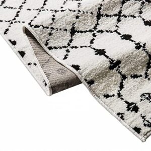 Flash Furniture Geometric Bohemian Low Pile Rug - 8' x 10' - Ivory/Black