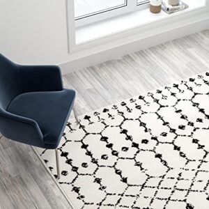 Flash Furniture Geometric Bohemian Low Pile Rug - 8' x 10' - Ivory/Black